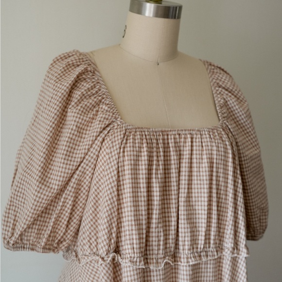 Neuflora Cotton Gingham Maxi Dress Size Small - Picture 2 of 5